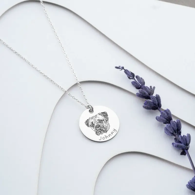Personalized Stainless Steel Pet Memorial Necklace with Laser-Etched Pet Name "Bella" and Owner's Phone Number - Hypoallergenic Pet Keepsake Jewelry