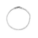 Three-tone zirconia tennis bracelets showcasing gold, silver, and rainbow color options, perfect for jewelry stacking and special occasion gifts