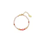 Pink rose quartz and white agate bead jewelry set on gold chain, designed for chakra balancing and minimalist spiritual accessories